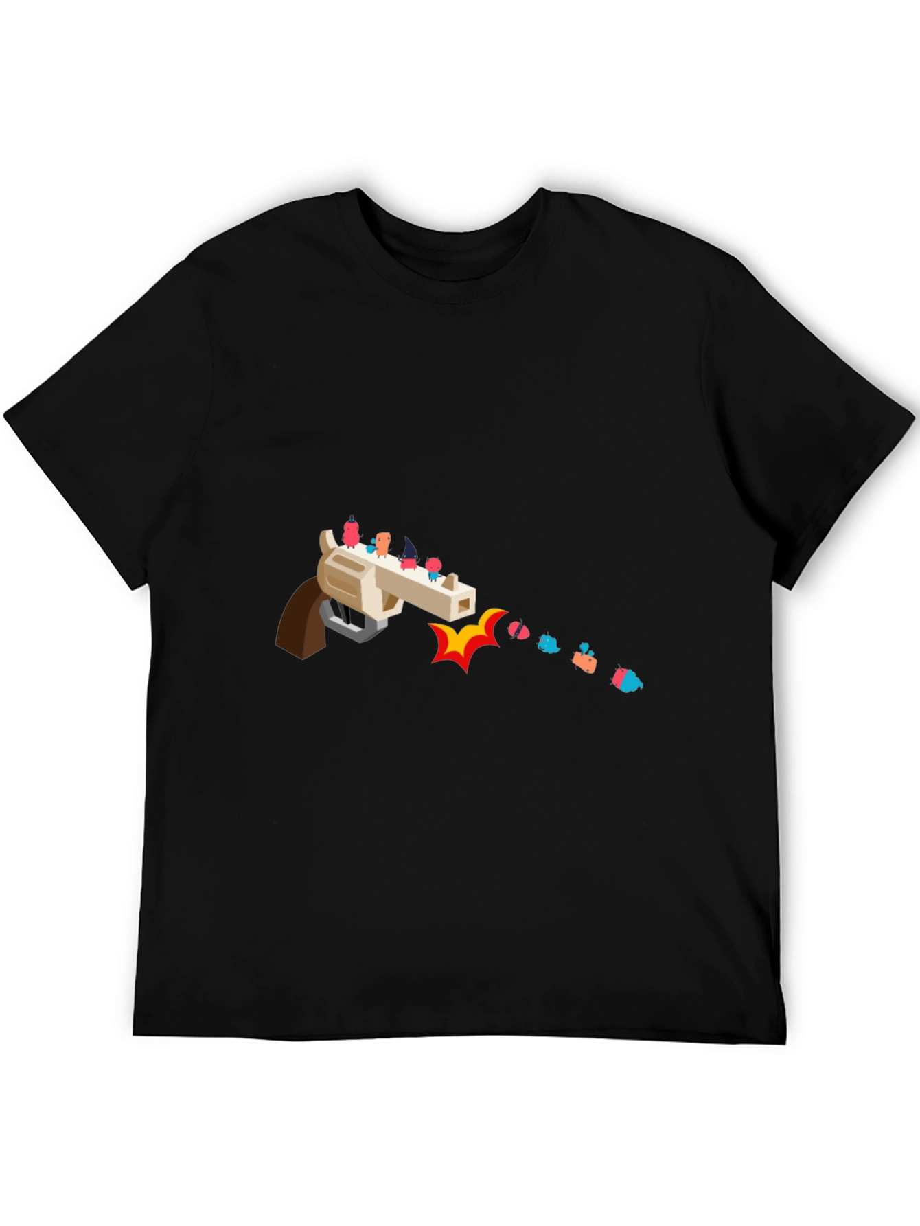 Novelty Graphic Tee - Animated Gun Design