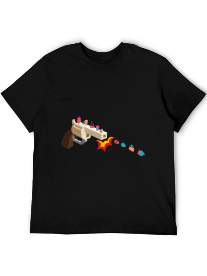 Novelty Graphic Tee - Animated Gun Design