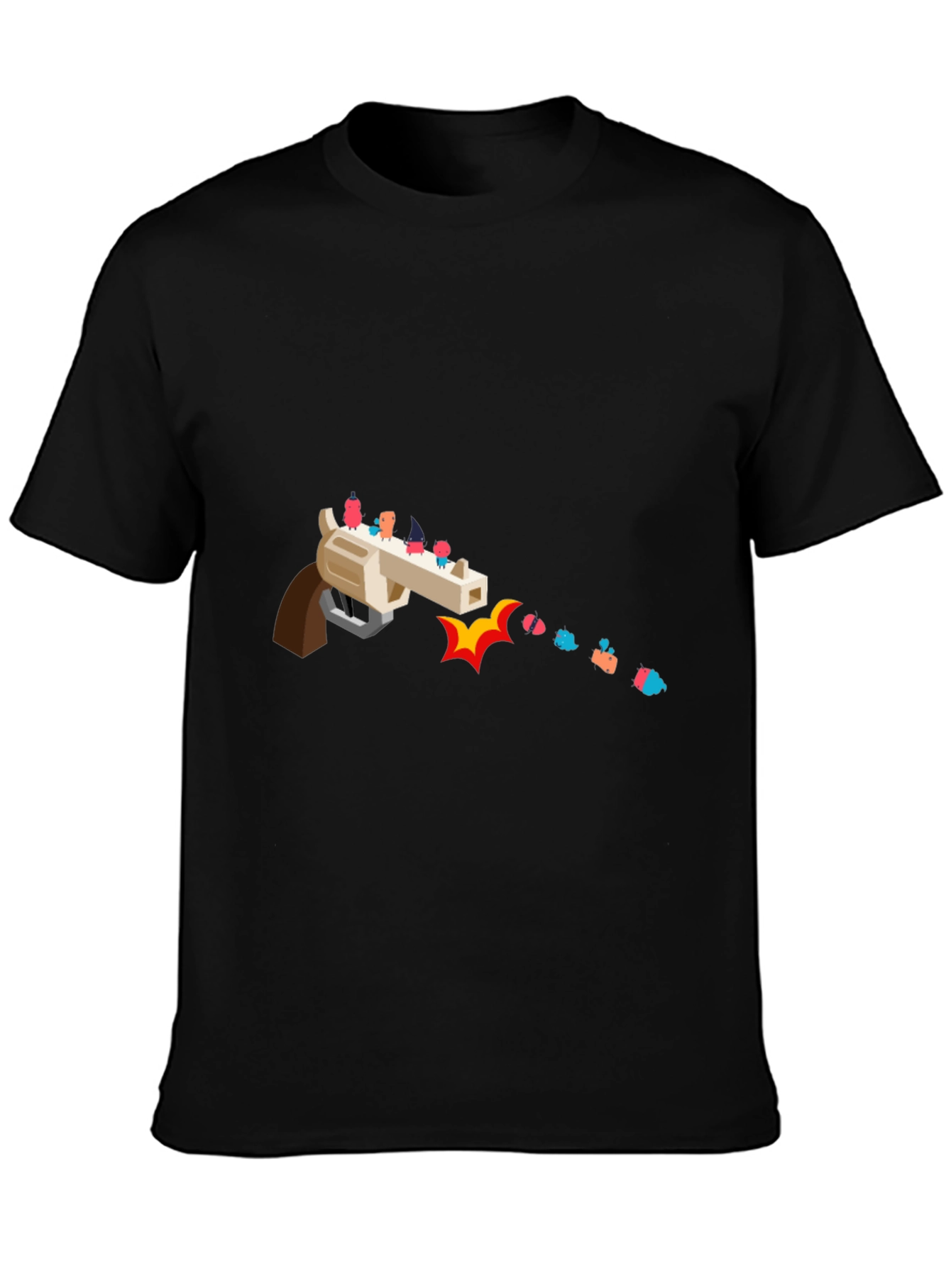 Novelty Graphic Tee - Animated Gun Design
