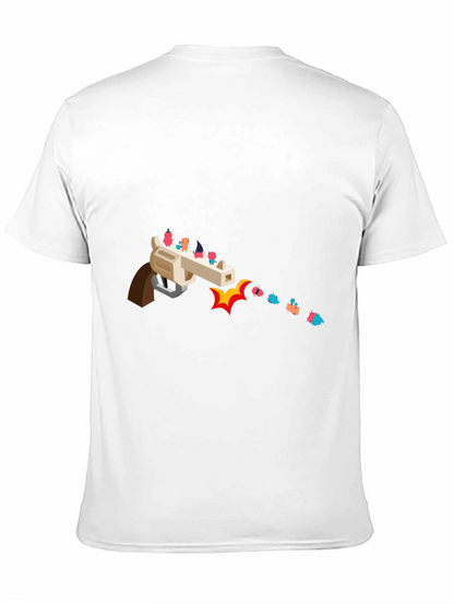 Novelty Graphic Tee - Animated Gun Design