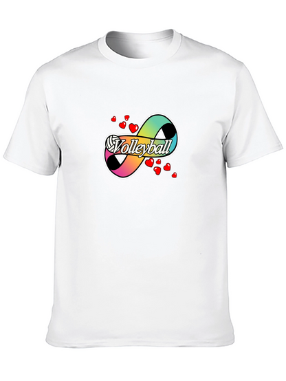 Volleyball Infinity Love Graphic T-Shirt - Black