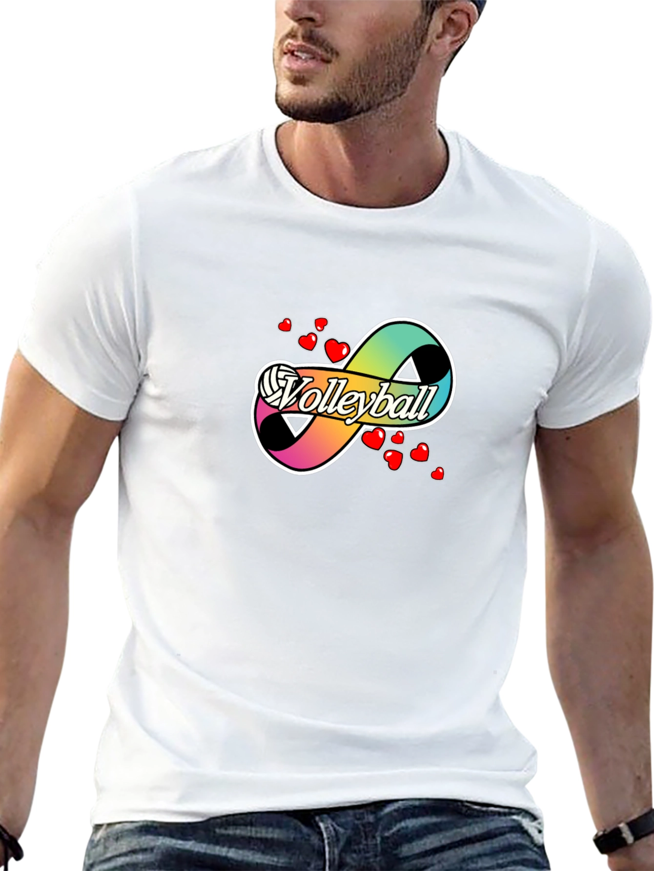 Volleyball Infinity Love Graphic T-Shirt - Black