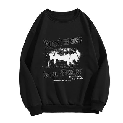 National Park Bison "You Can’t Fix Stupid" Graphic Crewneck