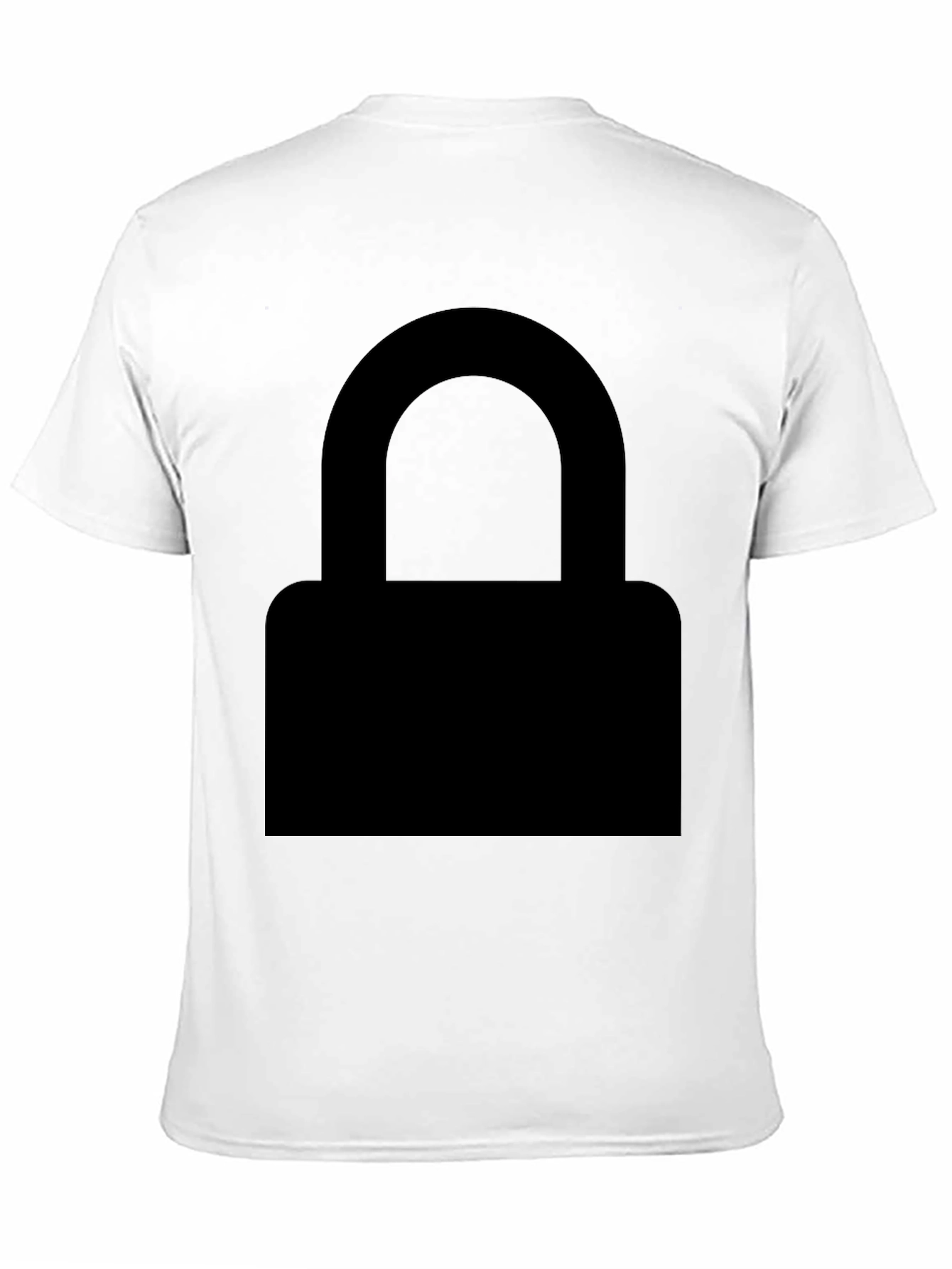 Mens Black Graphic Tee - Padlock Design