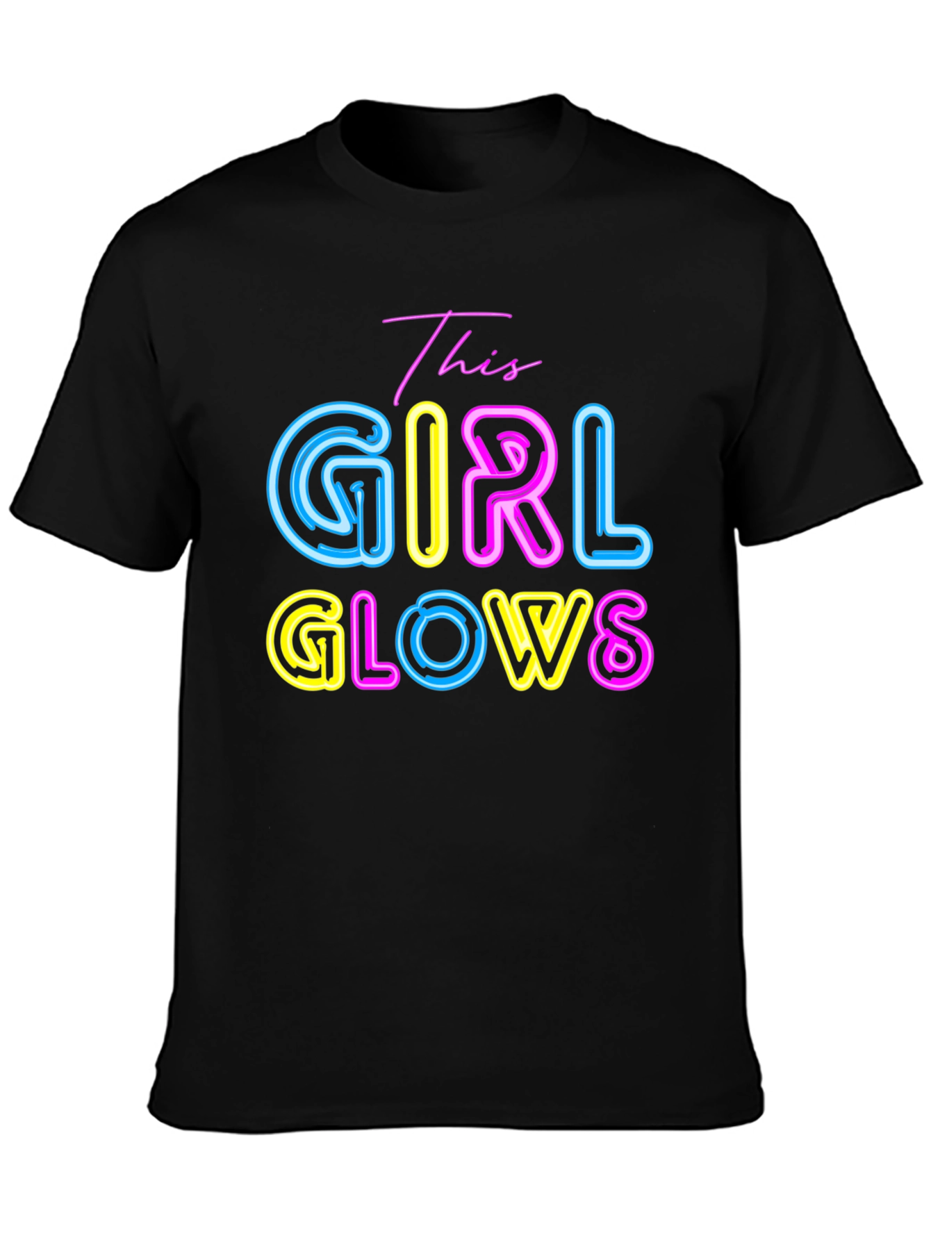 This Girl Glows Neon Graphic T-Shirt
