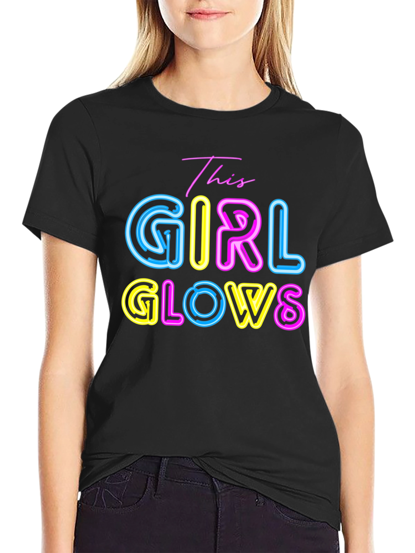 This Girl Glows Neon Graphic T-Shirt