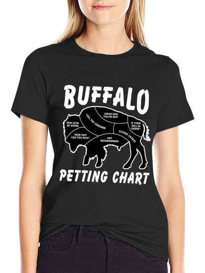 Buffalo Petting Chart Graphic T-Shirt