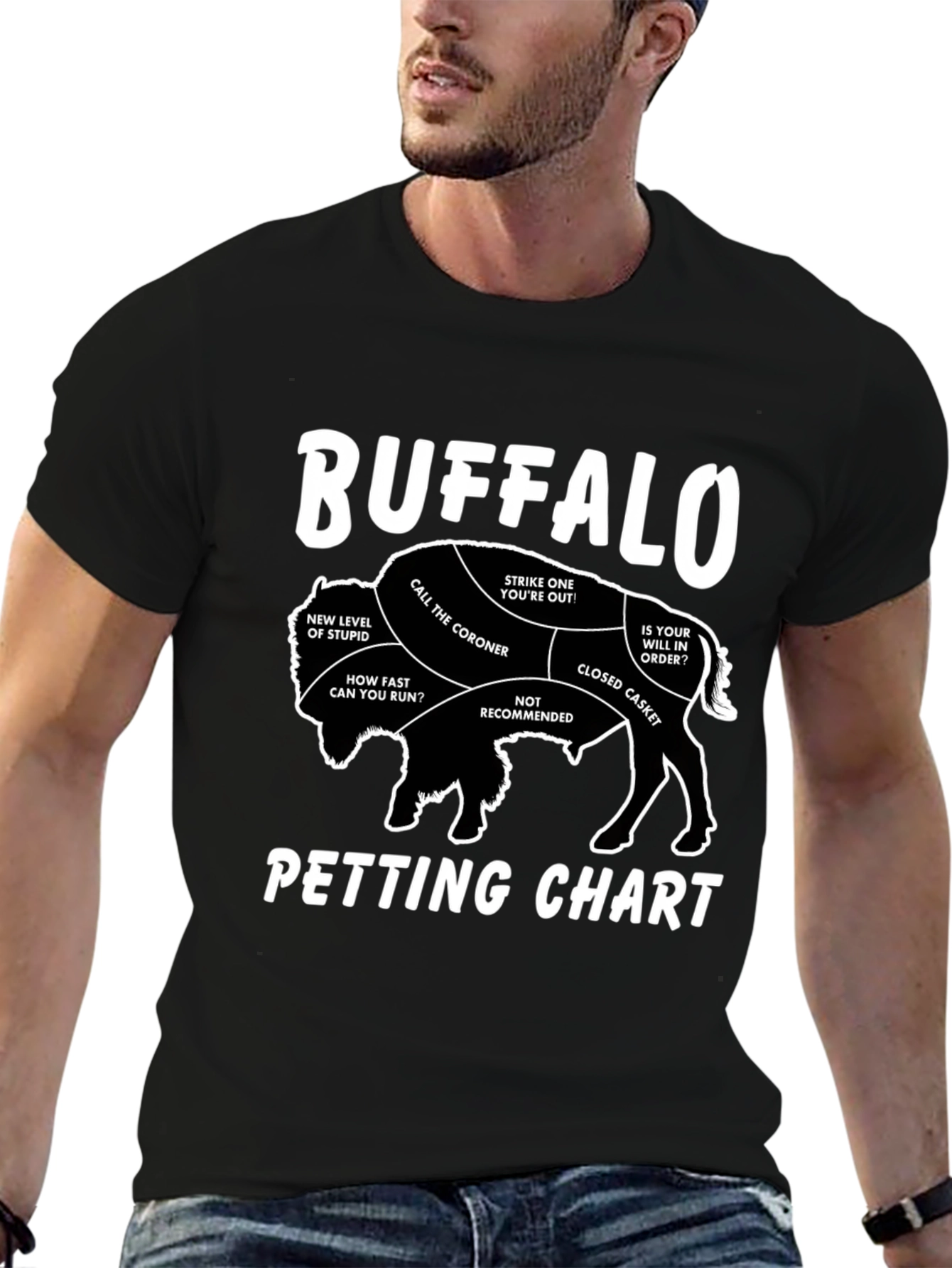 Buffalo Petting Chart Graphic T-Shirt