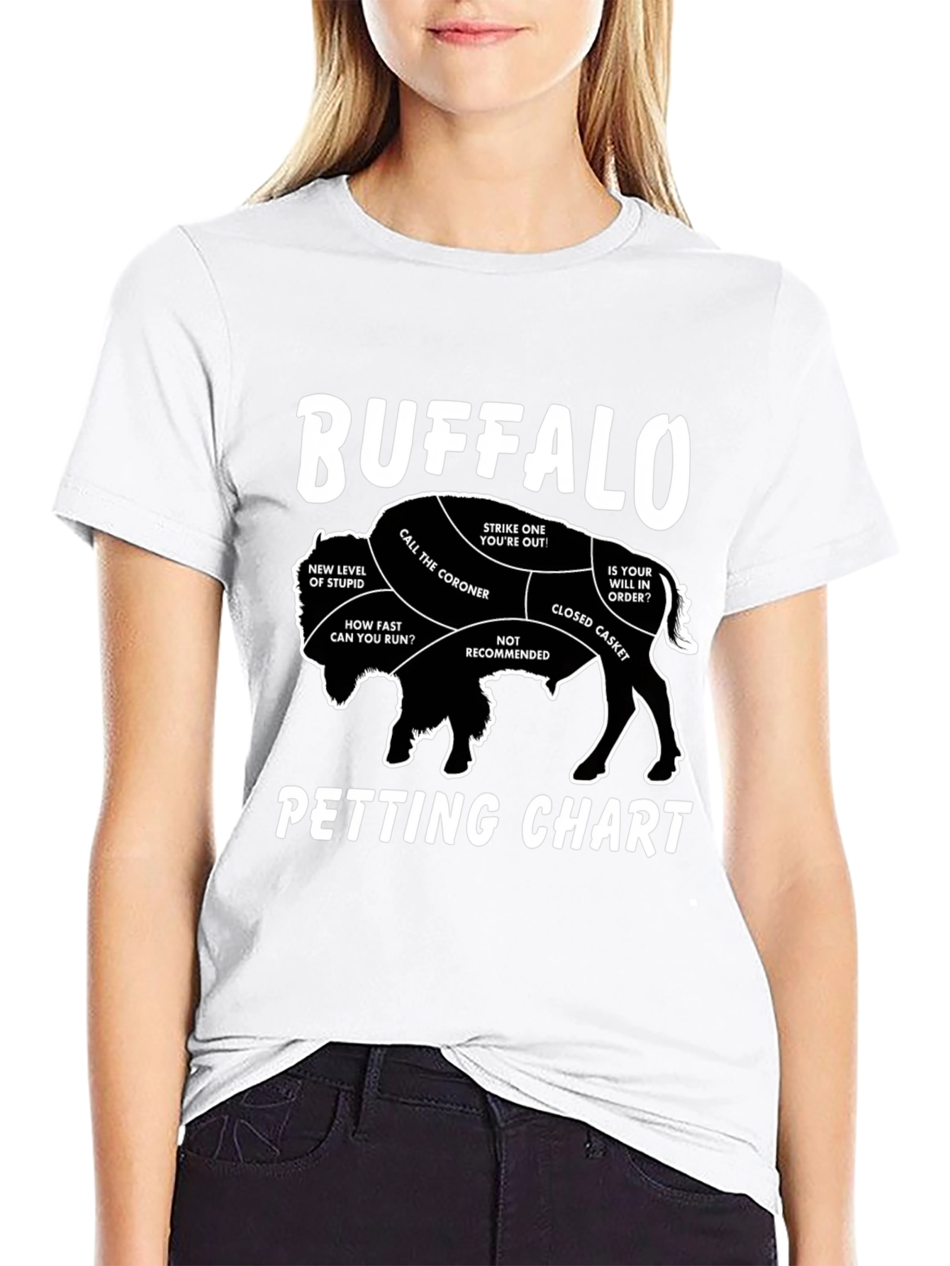 Buffalo Petting Chart Graphic T-Shirt