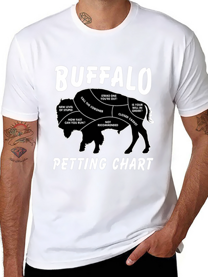 Buffalo Petting Chart Graphic T-Shirt