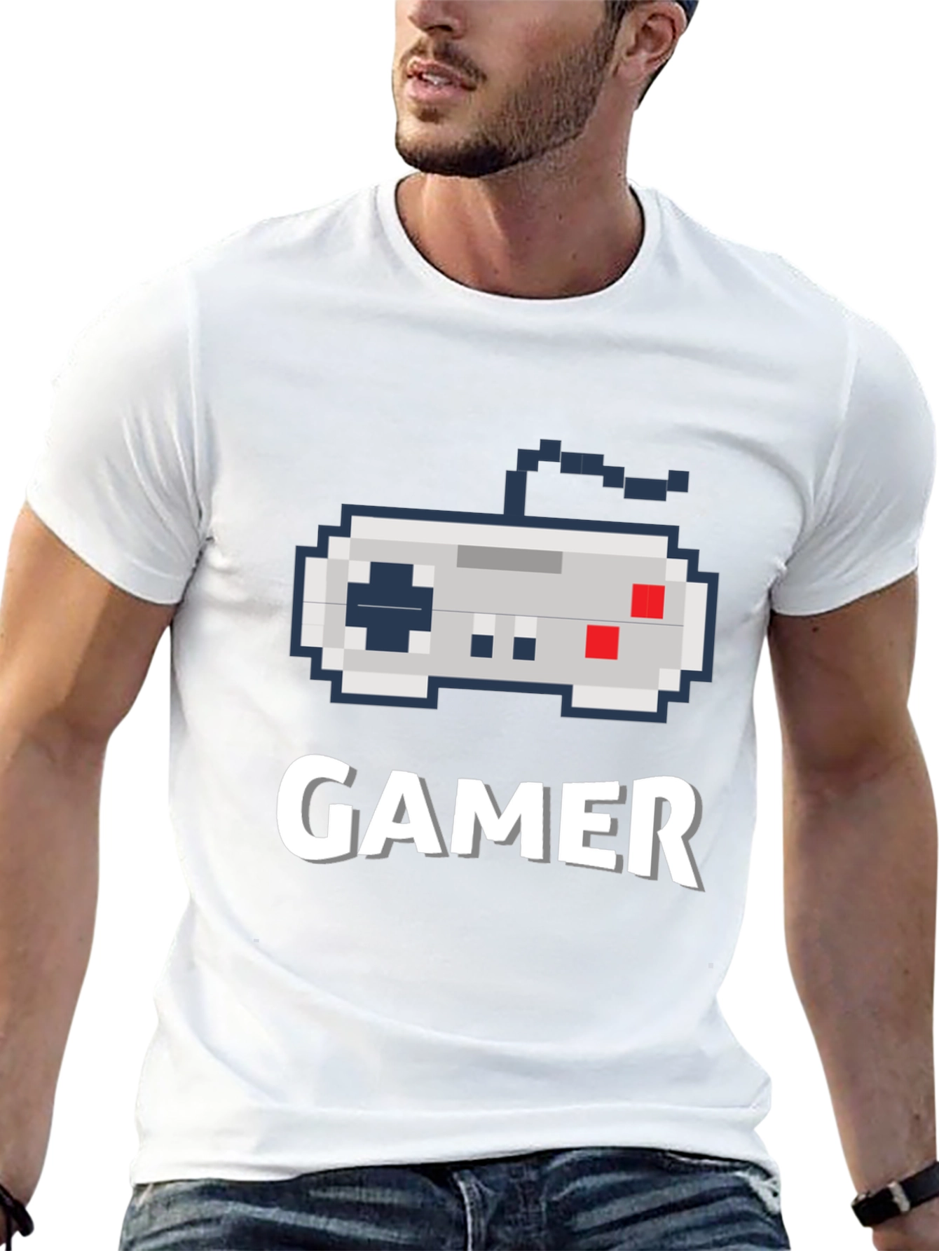 Gamer Pixel Art Black T-Shirt