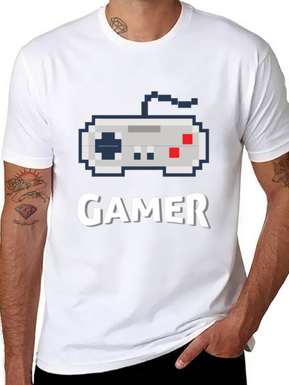 Gamer Pixel Art Black T-Shirt