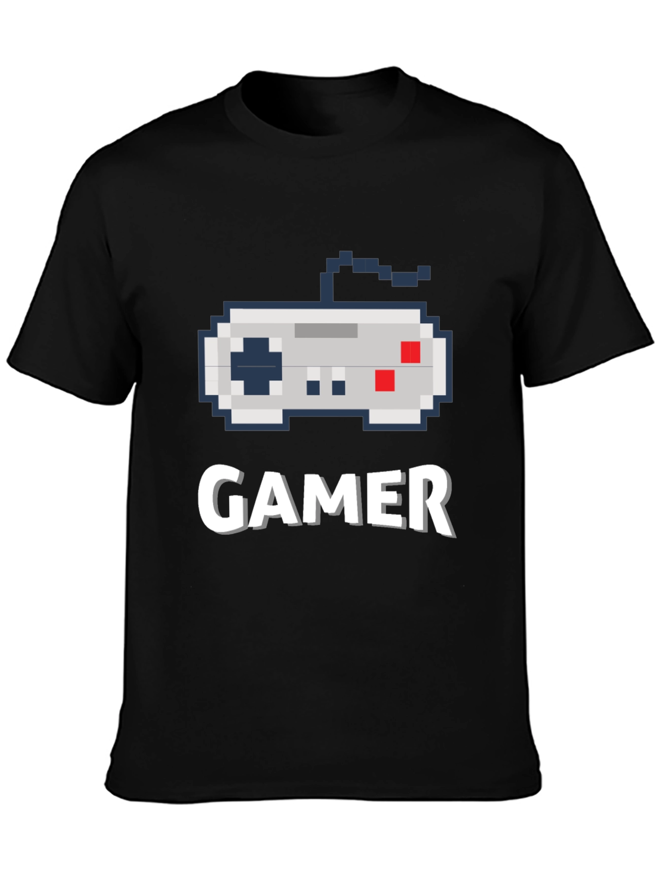 Gamer Pixel Art Black T-Shirt