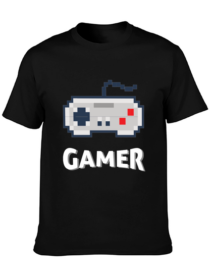 Gamer Pixel Art Black T-Shirt