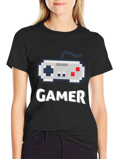 Gamer Pixel Art Black T-Shirt