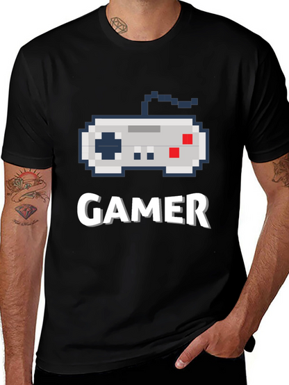 Gamer Pixel Art Black T-Shirt