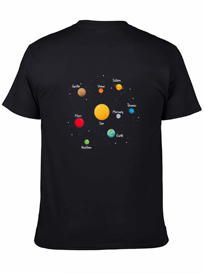 Solar System Planets Graphic Tee - Black Unisex