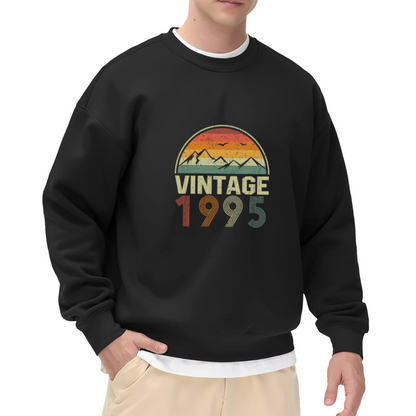 Vintage 1995 Sunset Crewneck Sweatshirt - Retro 90s Nostalgia Mountain Landscape Pullover