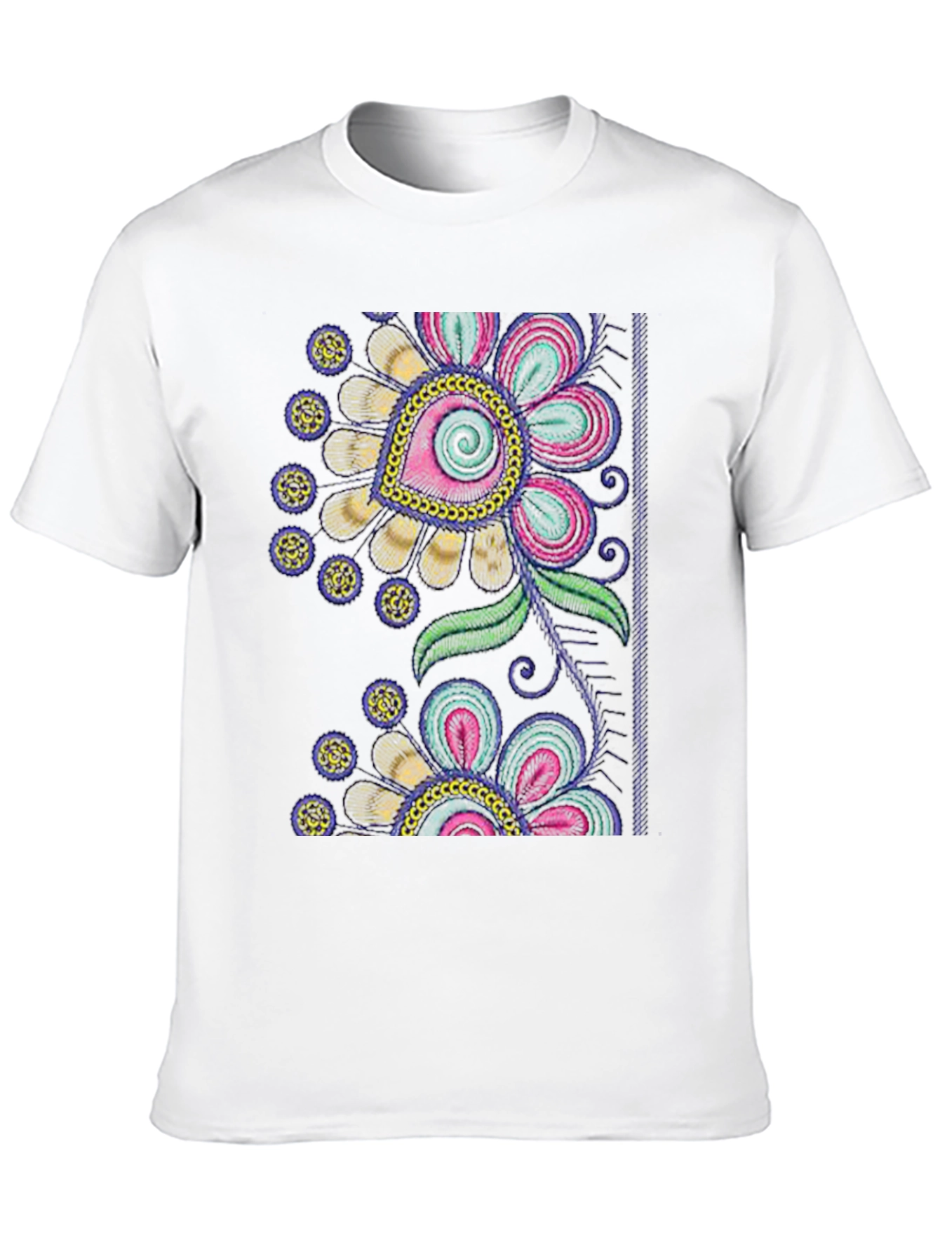Black Floral Embroidered Graphic Tee