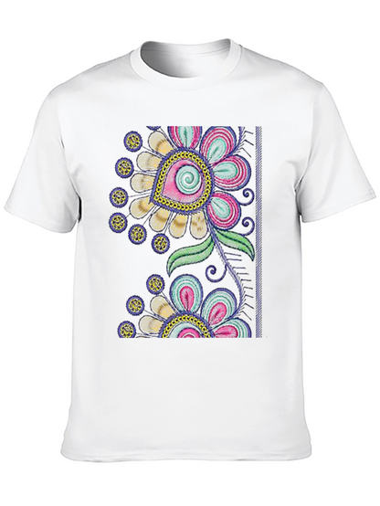 Black Floral Embroidered Graphic Tee