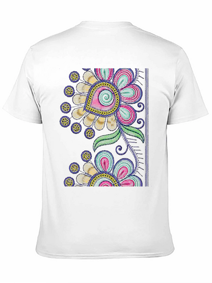 Black Floral Embroidered Graphic Tee