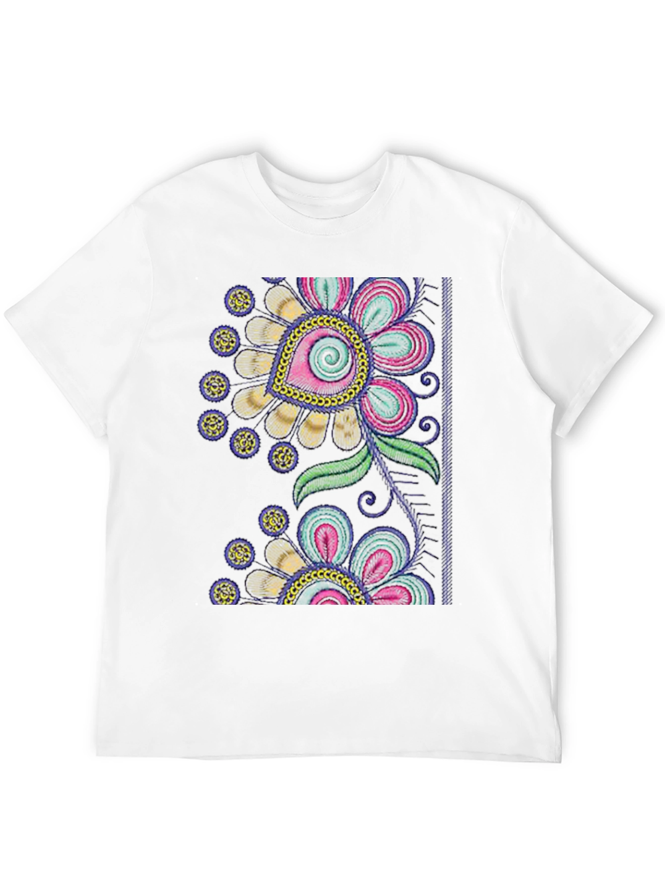 Black Floral Embroidered Graphic Tee