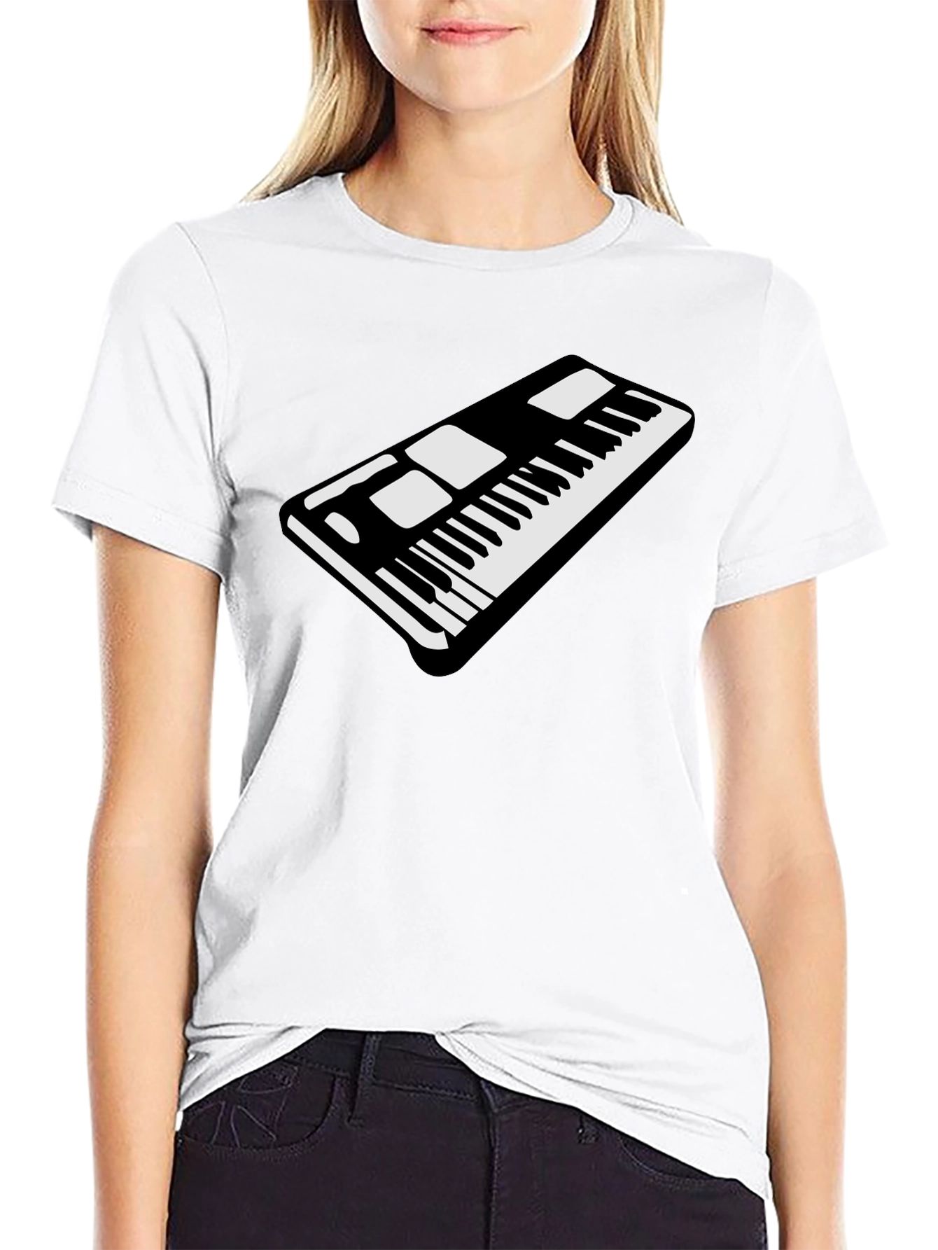 Keyboard Graphic Black T-Shirt - Music Lover Tee