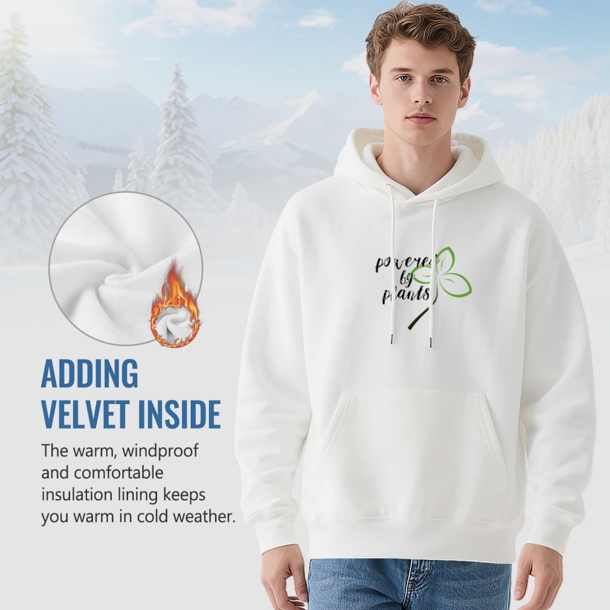 Powered by Plants Green Clover Hoodie
