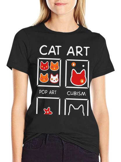 Cat Art Style T-Shirt - Pop Art Cubism Abstract