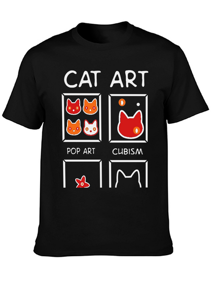 Cat Art Style T-Shirt - Pop Art Cubism Abstract