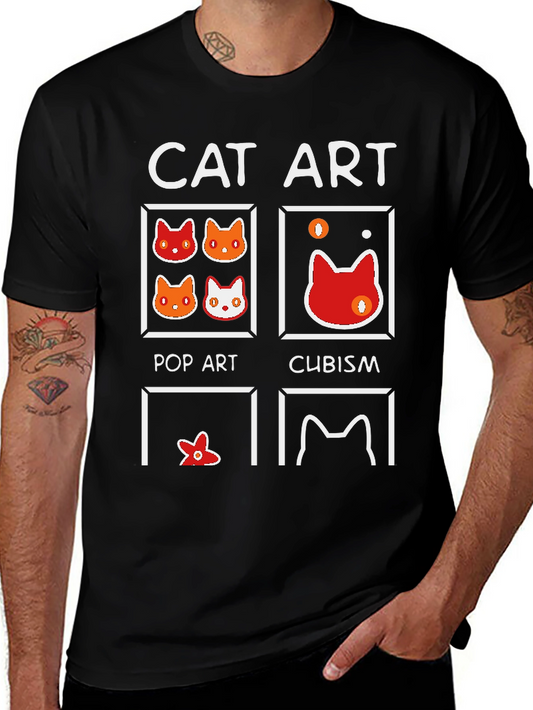 Cat Art Style T-Shirt - Pop Art Cubism Abstract
