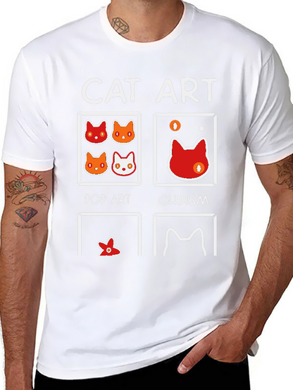 Cat Art Style T-Shirt - Pop Art Cubism Abstract