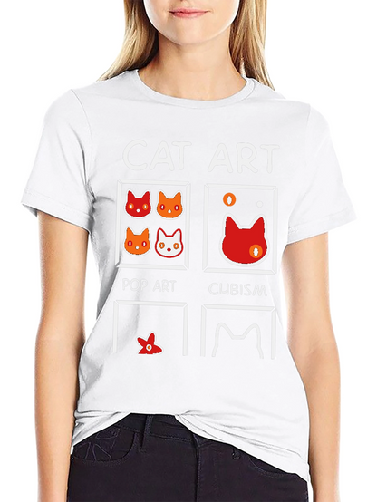Cat Art Style T-Shirt - Pop Art Cubism Abstract
