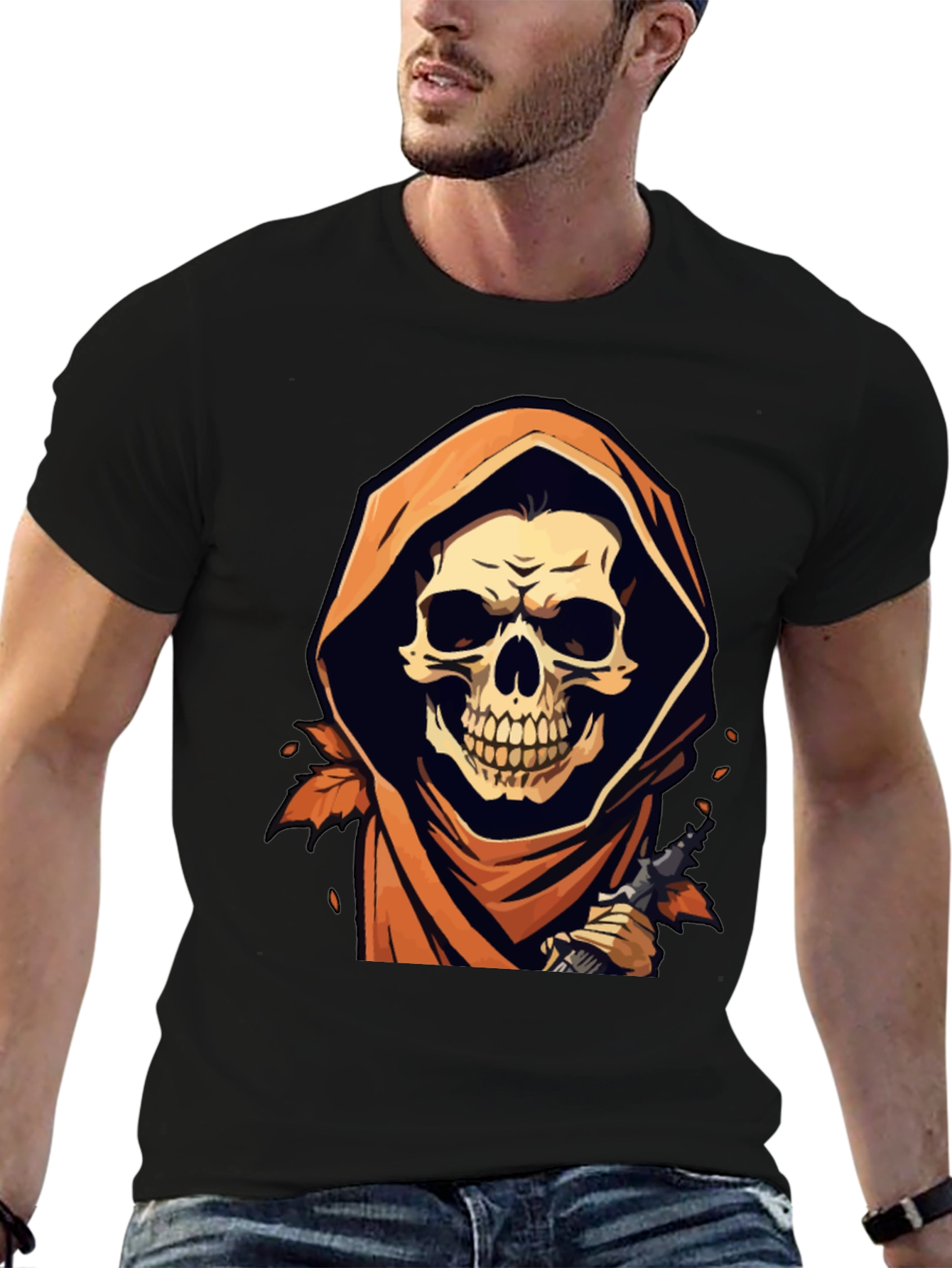 Grim Reaper Black Graphic T-Shirt