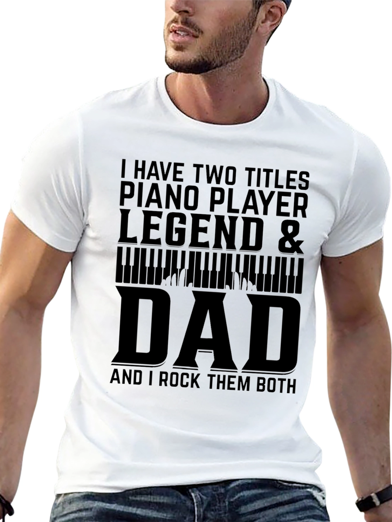 Piano Player Legend & Dad Graphic T-Shirt