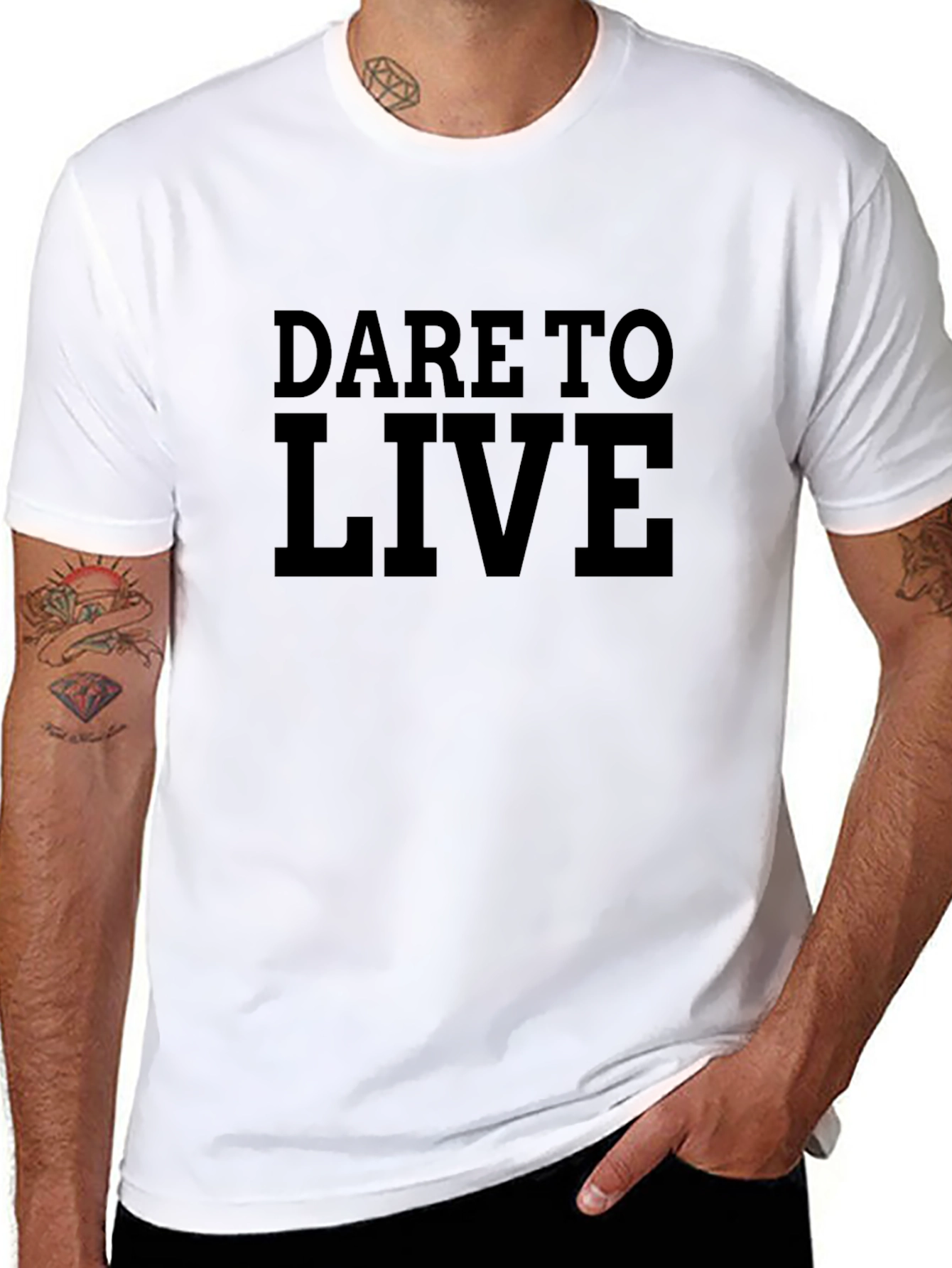 Dare to Live Black Graphic Tee