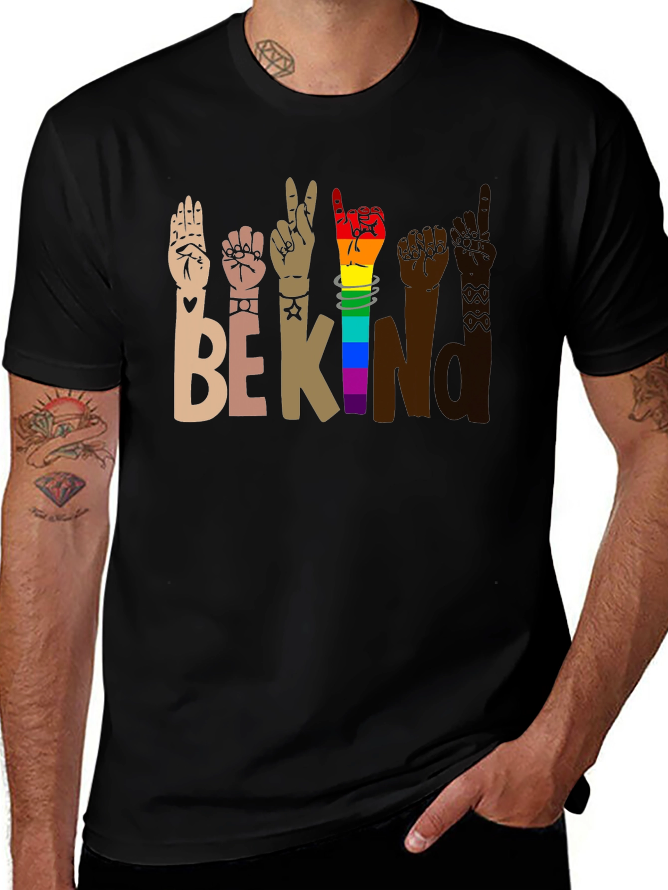 Be Kind Sign Language Graphic T-Shirt