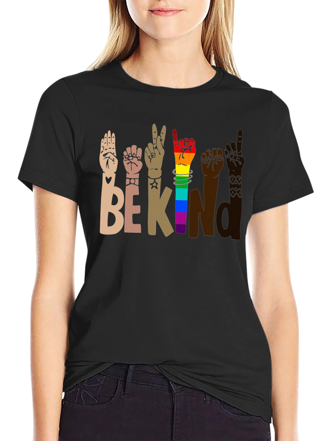 Be Kind Sign Language Graphic T-Shirt
