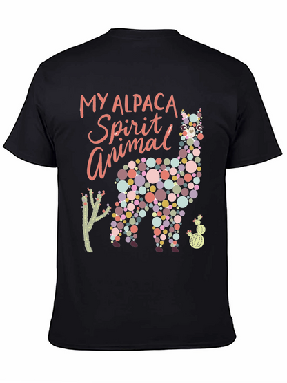 Alpaca Spirit Animal Graphic Tee - Black