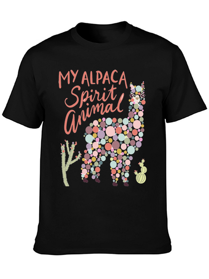 Alpaca Spirit Animal Graphic Tee - Black