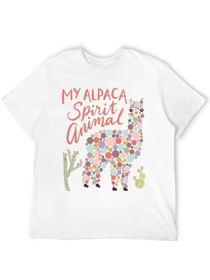 Alpaca Spirit Animal Graphic Tee - Black