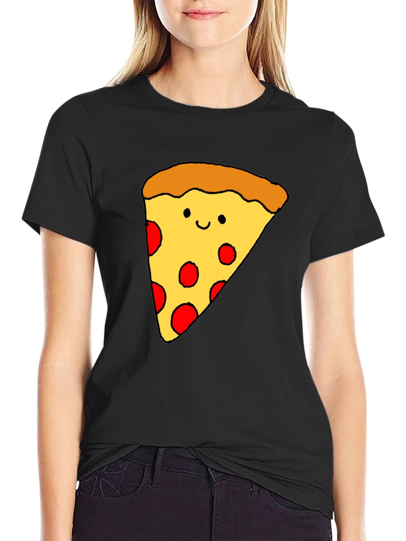 Fun Pizza Graphic T-Shirt - Black