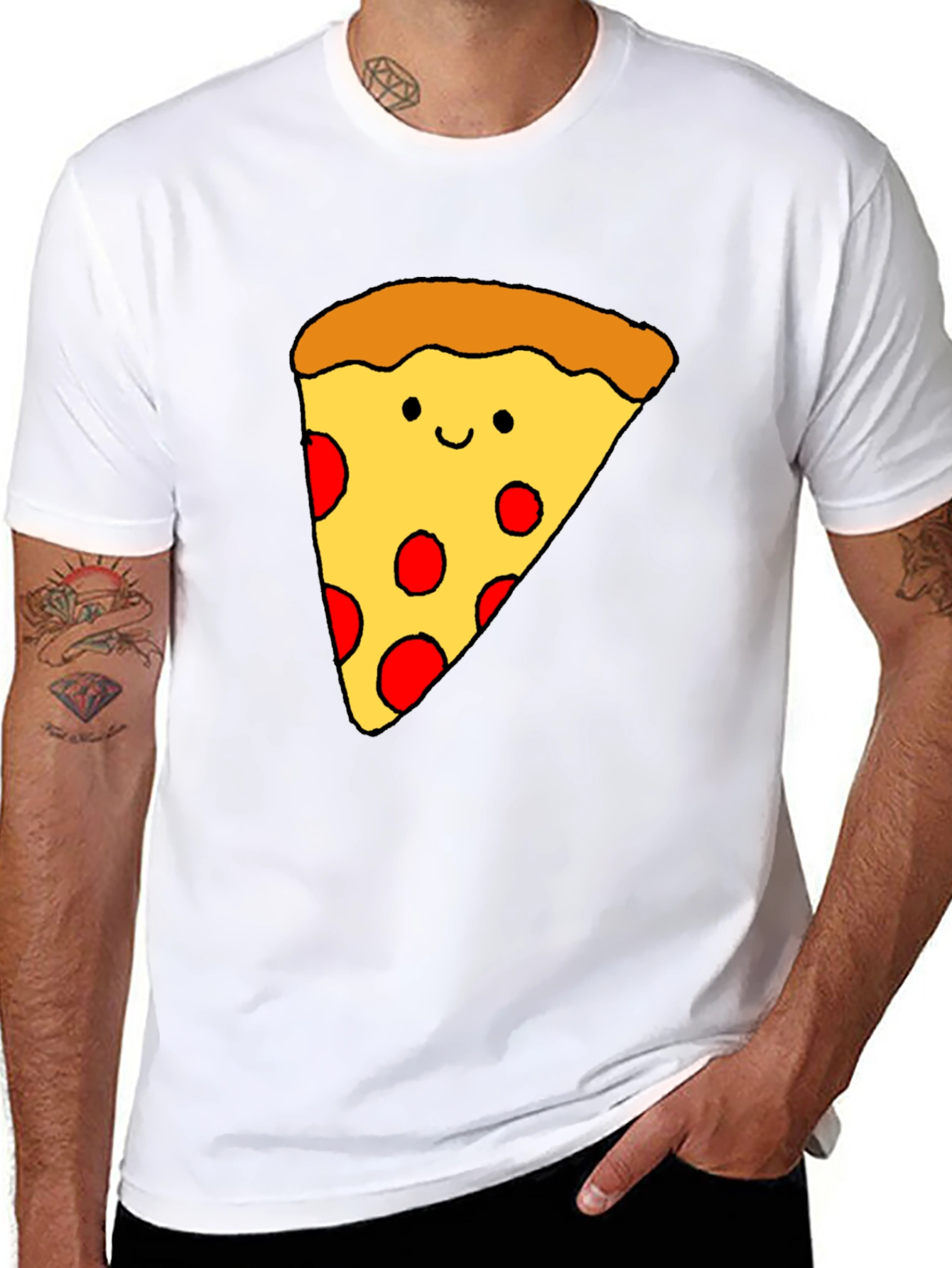 Fun Pizza Graphic T-Shirt - Black