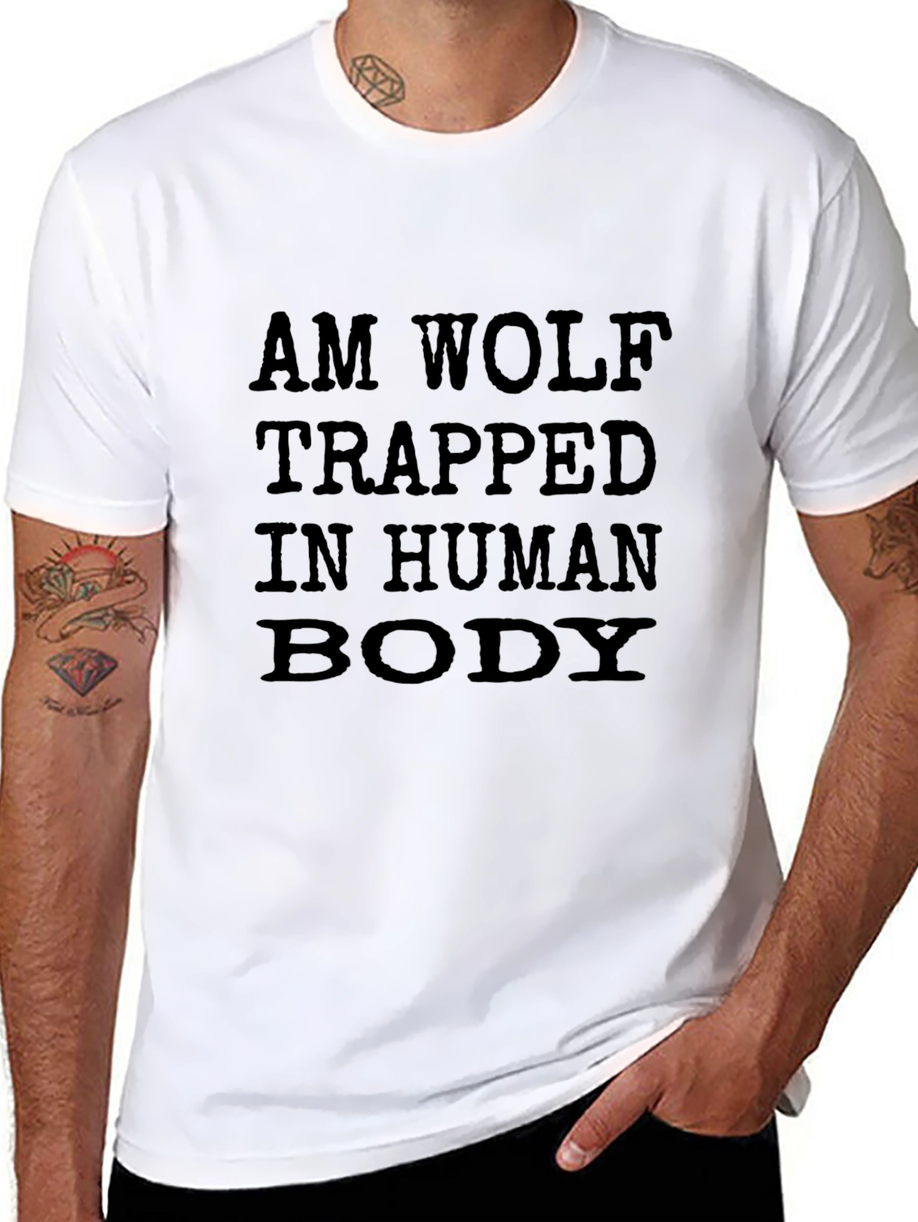 Am Wolf Trapped In Human Body Graphic T-Shirt