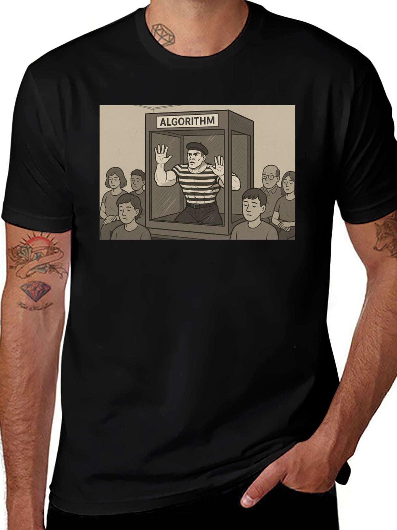 Algorithm Funny Graphic T-Shirt - Black