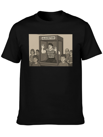 Algorithm Funny Graphic T-Shirt - Black