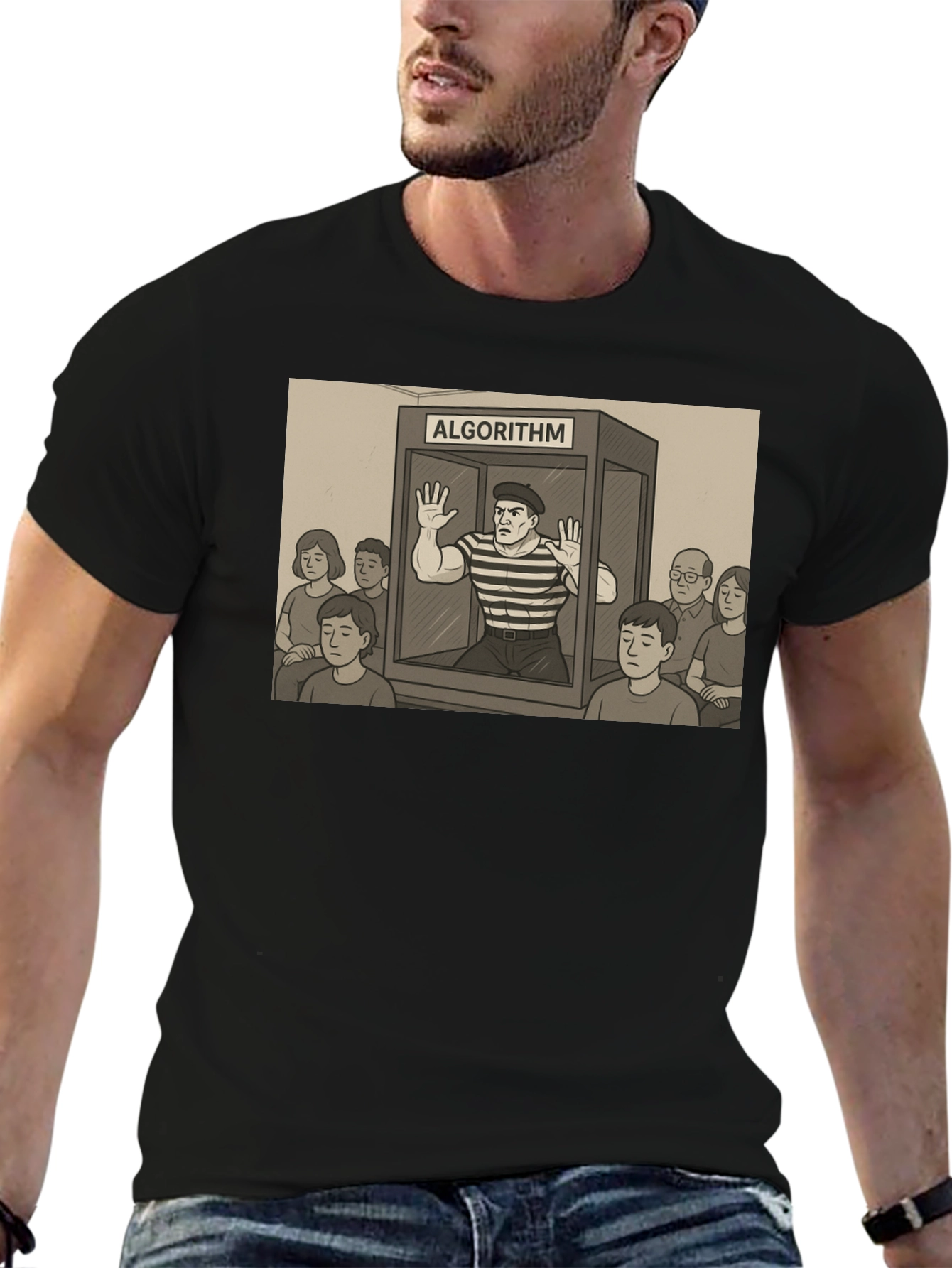 Algorithm Funny Graphic T-Shirt - Black