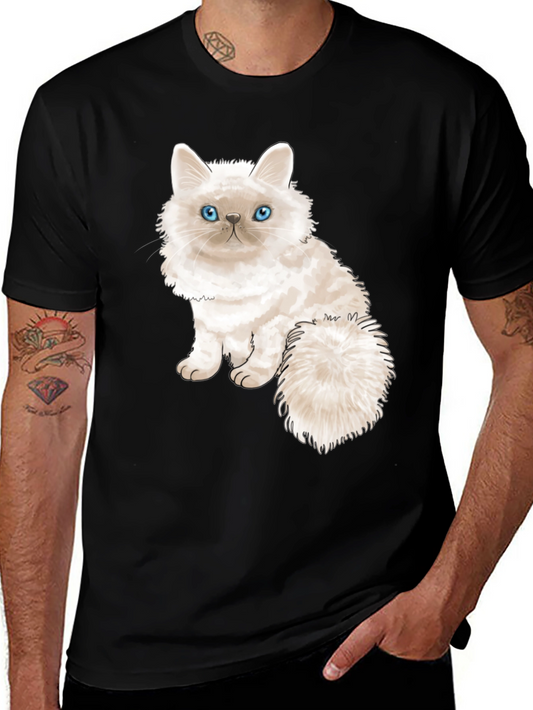 Cute Cat Graphic Tee - Black