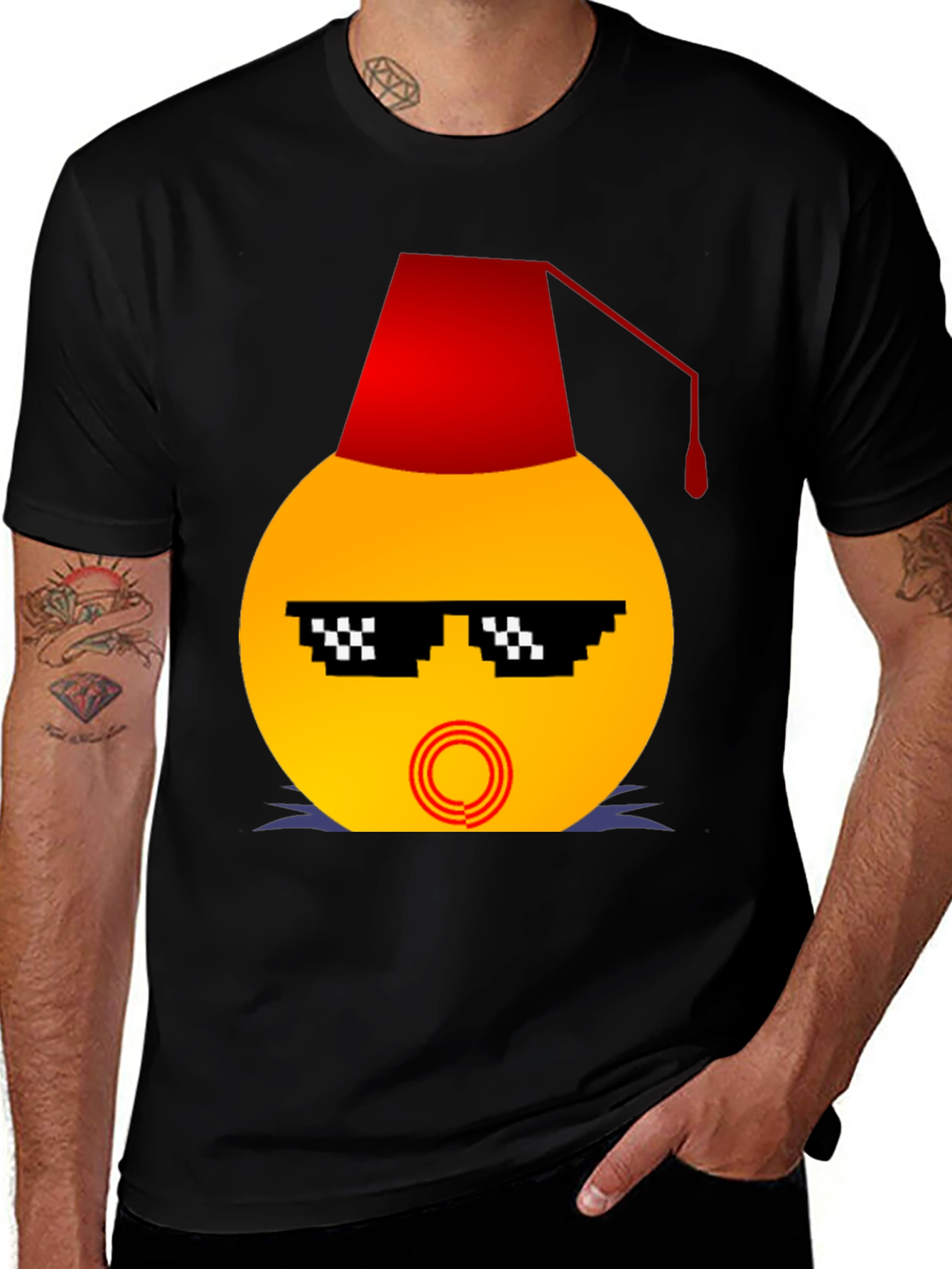 Emoji Wearing a Fez Funny T-Shirt
