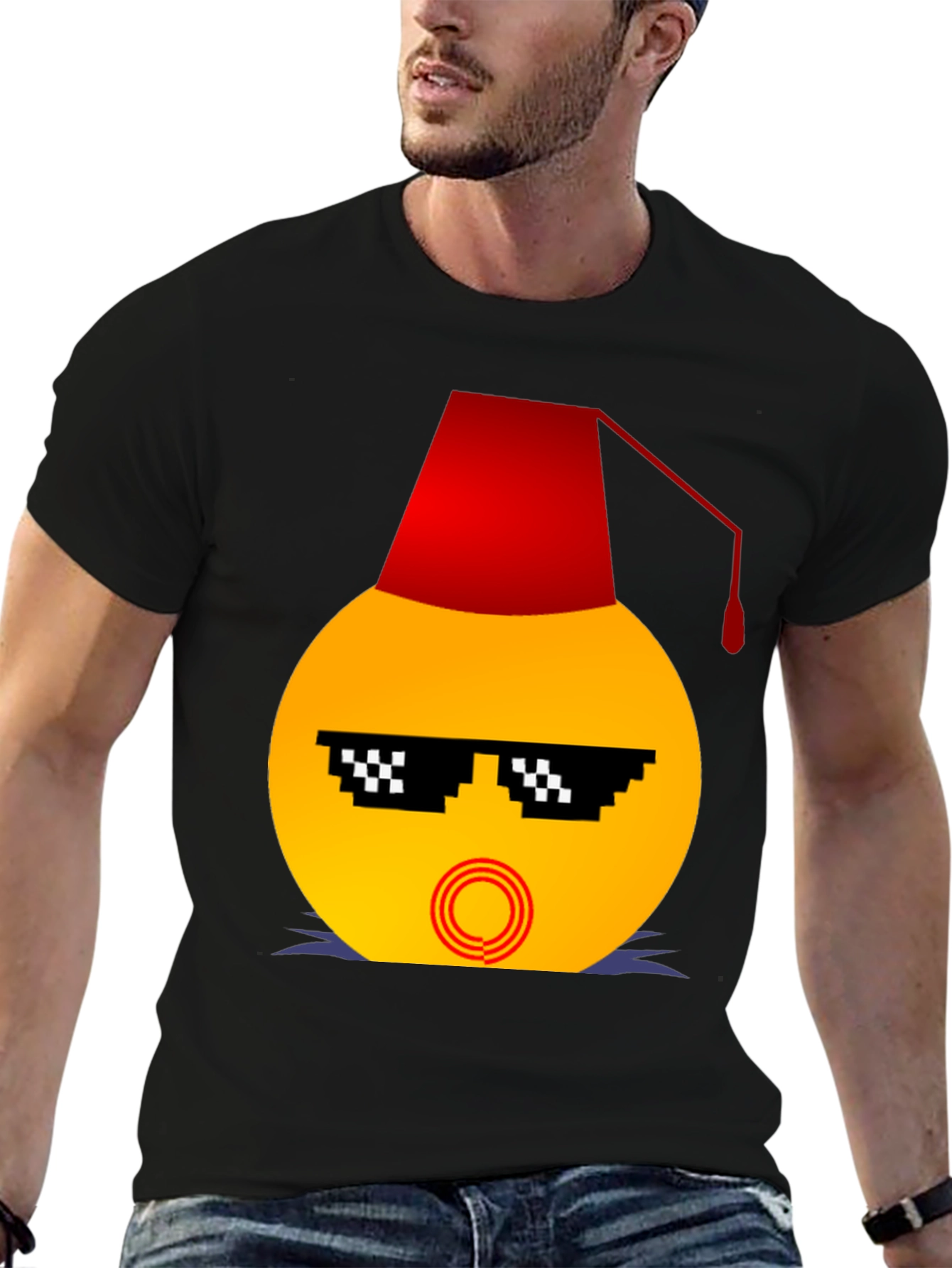 Emoji Wearing a Fez Funny T-Shirt